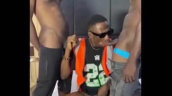 Three black guys go deeper on hotel technician&#039_s ass
