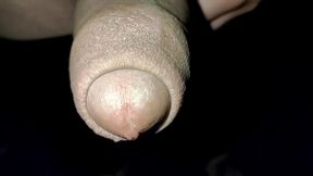 Close up Slow Motion - Cum Dripping Out of Uncut Cock