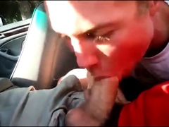 Twink Sucks Dick in Car and Swallows