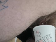 Pissing in a cup at work