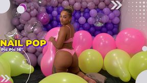Manu Neon Balloon Tease: A Slow and Sensual Popping Frenzy