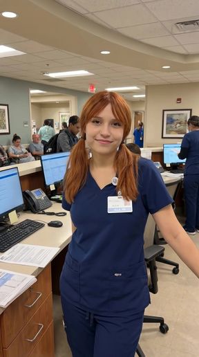 Nurse in office