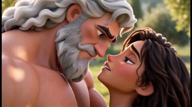 Zeus Overpowers Europa on the Island With His Thick Cock Until She Loses Control