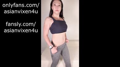 Choked Asian Gym Girl Gushing Natural Tits Gaining Weight Solo