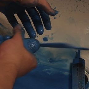 Cum out real blue semen