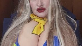 6CupKCindy role play stewardess I am pulling out my big tits I am doing a teach job to a white dildo tit worship mp4