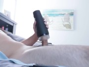 Stroking my cock with pocket pussy and cumshot!