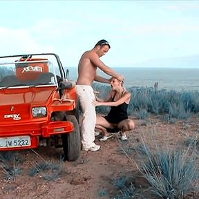 Hot Busty Blonde Fuck with Her Boyfriend on the Top of the Car