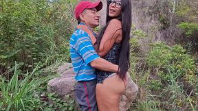Dirty old man's filthy lust with busty peasant beauty