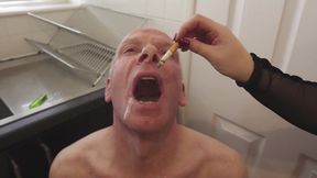 Cigarette CBT (using His Foreskin for an Ashtray - CFNM Slave Humiliation)