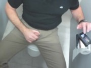 Jerking-off in the office toilet stall