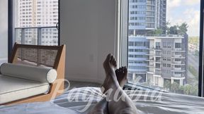 Spoiled Brat Teases Her Toe Slave from a Luxury High-Rise