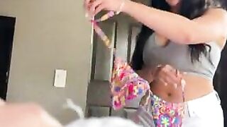 Busty Step-Sister's Hot Vacation - POV Blowjob & Riding with Big Dick