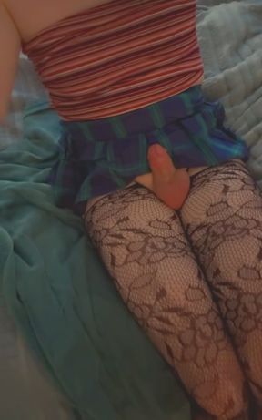 Adorable trans girl enjoys some alone time with her hands