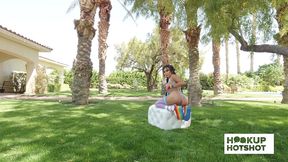 bts - jena larose shows her boobs and ass during her photoshoot!