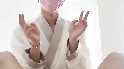 Asian hanfu sissy twink anal with huge cum load