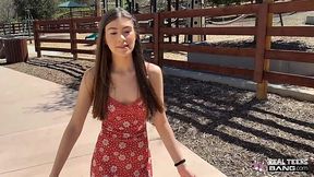 Sexy young woman with small tits i meet at the park agrees for a hot sex at my place