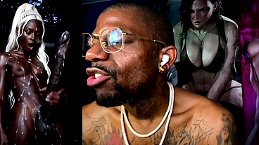 Petite Transgender Ebony Girl Jerking Off Her Long Hard Black Ass Cock And Cumming, AI Generated