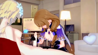 [Genshin Impact] Futanari Lumine fuck Lisa(3d hentai)