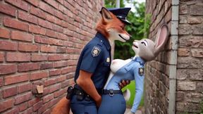 Judy Hopps, the curvy bunny cop, meets Nick Wilde, a cunning fox after work