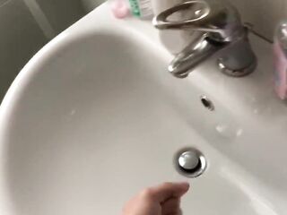 Teen Playing With Lube on His Big Thick Uncut Penis