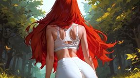 Amazing Yoga Pants Cameltoe Tease Close up! Dance Big Boobs Redhead