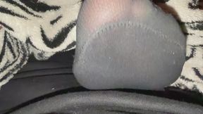 ASMR BLACK PANTYHOSE COCK TEASE THROUGH JEANS