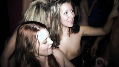 Beautiful sluts and muscly studs enjoy sex in the middle of the VIP party