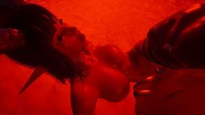 Hottie devil gets a hard fuck in hell's fire