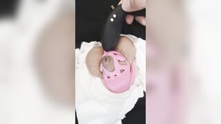 Cuming in innocence with a electro-hitachi