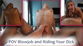 POV Blowjob and Riding Your Dick - Your morning begins as I suck your cock and balls You will remember sex with me