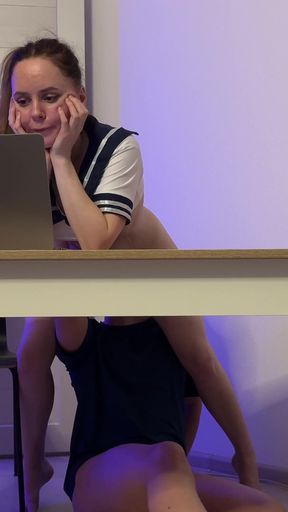 I Got Cum in My Tight Pussy During Zoom Class