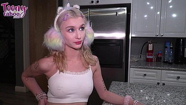 Bratty Emma Rosie Shares Bedtime With Stepdad Before Cum In Her Pussy