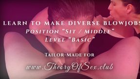 Day 1 of 9. I learn to make diverse blowjobs. Position Sit / Middle. Behavior Biological. Level Basic.