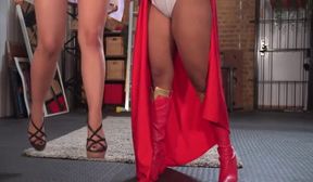 Superheroine Shazaam Girl Defeated in Battle by Power Girl