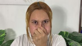 HOLD YOUR BREATH BY PUFFING YOUR CHEEKS