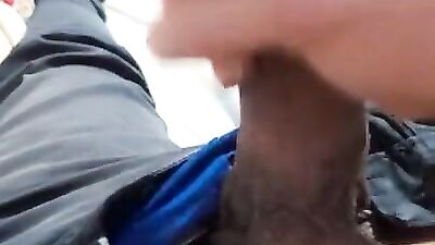 Close-up video of a horny chap jerking his hard willy