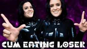 Shiny Catsuit Cum Eating Loser: CEI Humiliation Femdom POV Ft Miss Roper - 4K