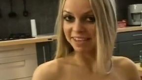 Pale slim and titless blonde girlie rode my stiff dick with joy