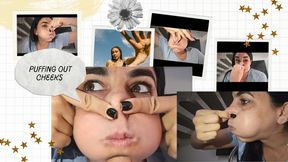 Puffing out my cheeks with my breath playing