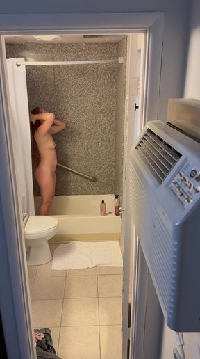 Redhead Undressing and Showering