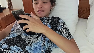 I watched my own porn and fingered myself trough my panties but then sucked my step daddies dick and ate his cum
