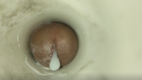 CAMERA INSIDE THE VAGINAL PIPE: A LOT OF EJACULATION IN THE VAGINAL PIPE! ASMR BEST 4K YOUNG MAN SPERM SQUIRT