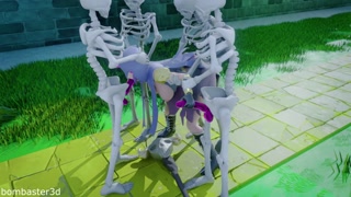 Witch from clash royale spawned her skeletons for rough sex.