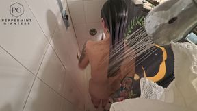 6.7 Tall Amazon Shower Routine POV Overhead Giantess Goddess