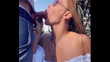 Cute girl getting anal creampied in in the park