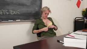 Naughty Teacher Caught Masturbating in Class