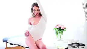 Angel Small In Oozzing Hot Babe Spreads Oils Over Her Peti