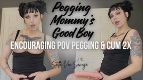 Pegging Mommy's Good Boy So Deep, He Cums Twice