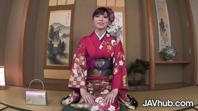 Yuria tominaga wearing kimono loves being doggy style